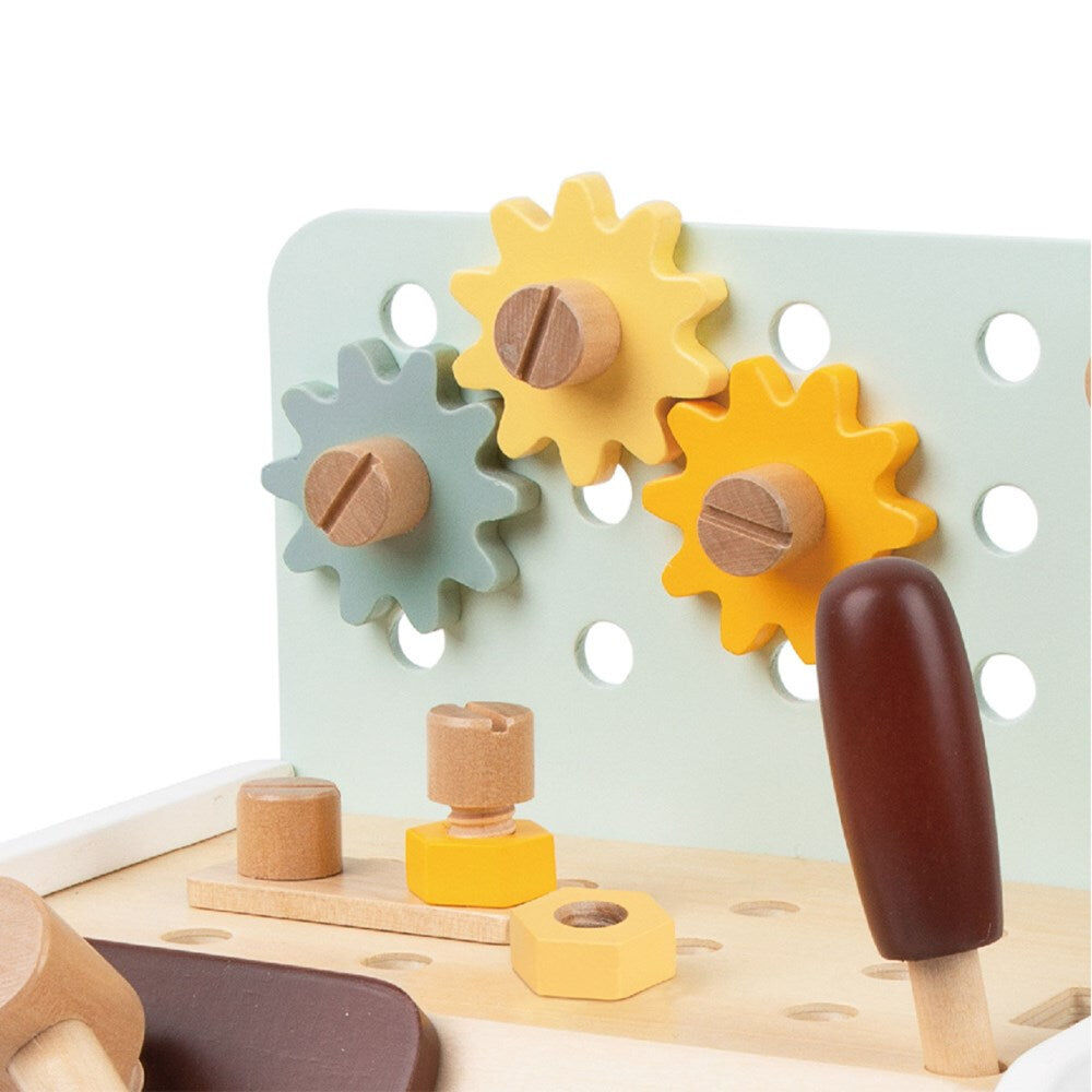 29pc Classic World Childrens Wooden Pretend Play Mini Workbench 3Y+
