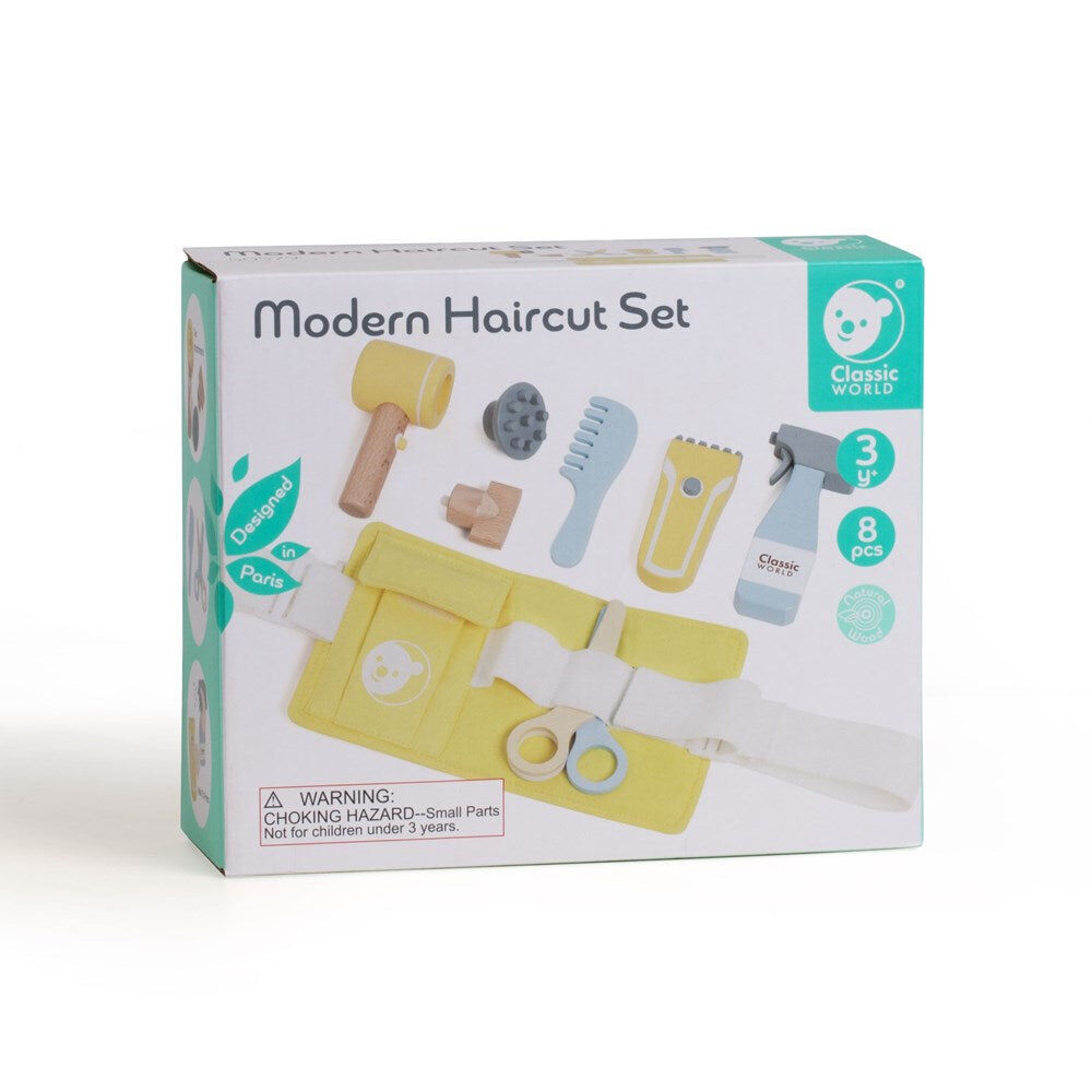 8pc Classic World Children's Wooden Modern Hairdresser Playset 3Y+