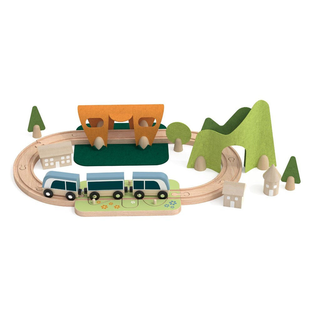 40pc Classic World Children's Wooden Little Train Playset 3Y+