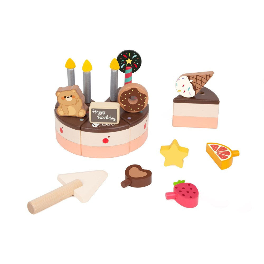 19pc Classic World Childrens Chocolate Cake Pretend Playset 2Y+