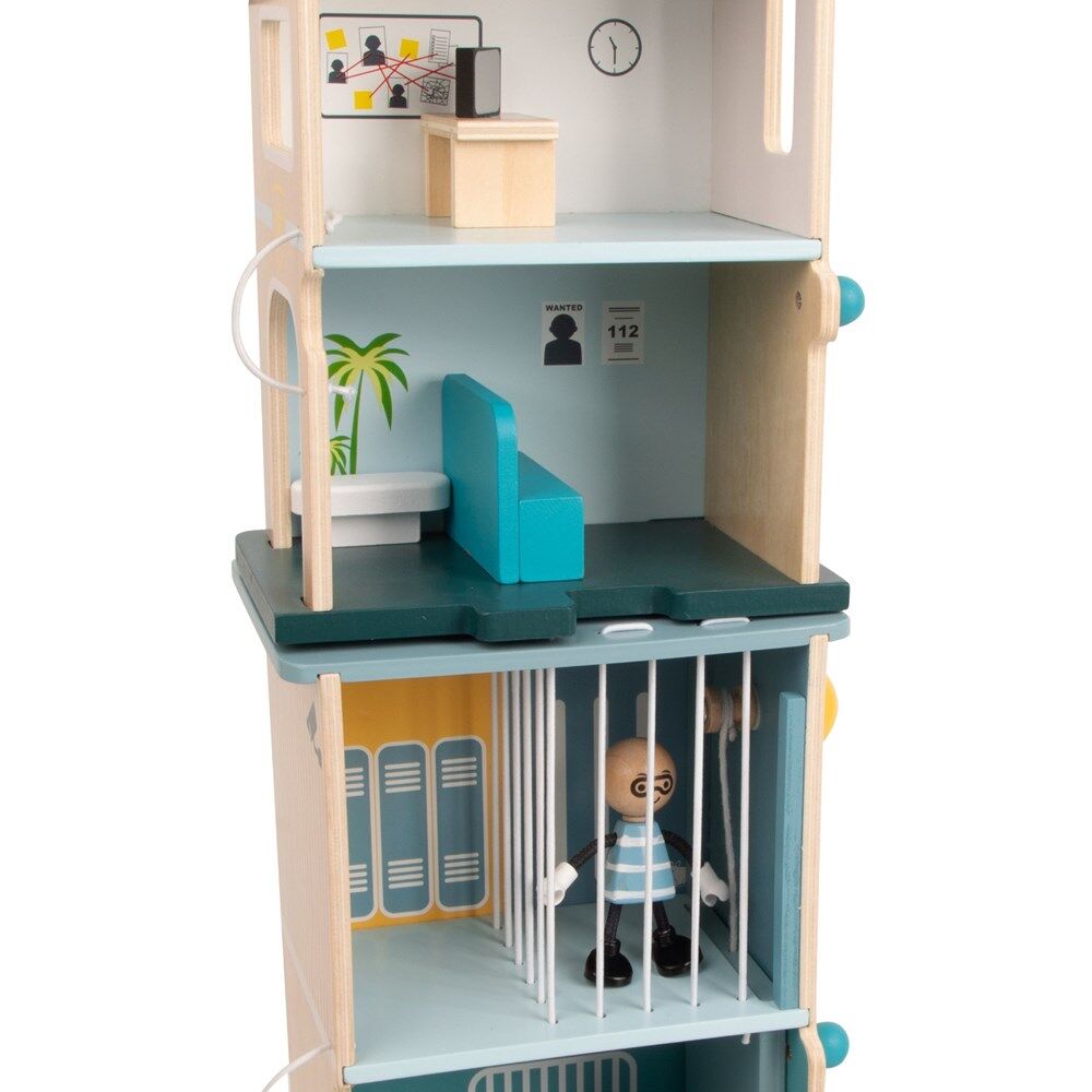 Classic World Children's Wooden Police Station Pretend Playset 3Y+