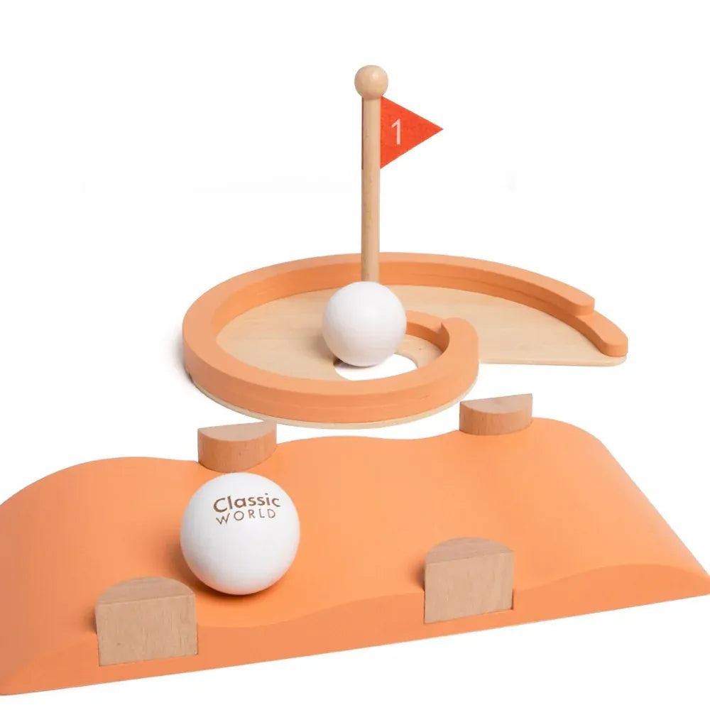 9pc Classic World Indoor Wooden Mini Golf Set for Children 3Y+