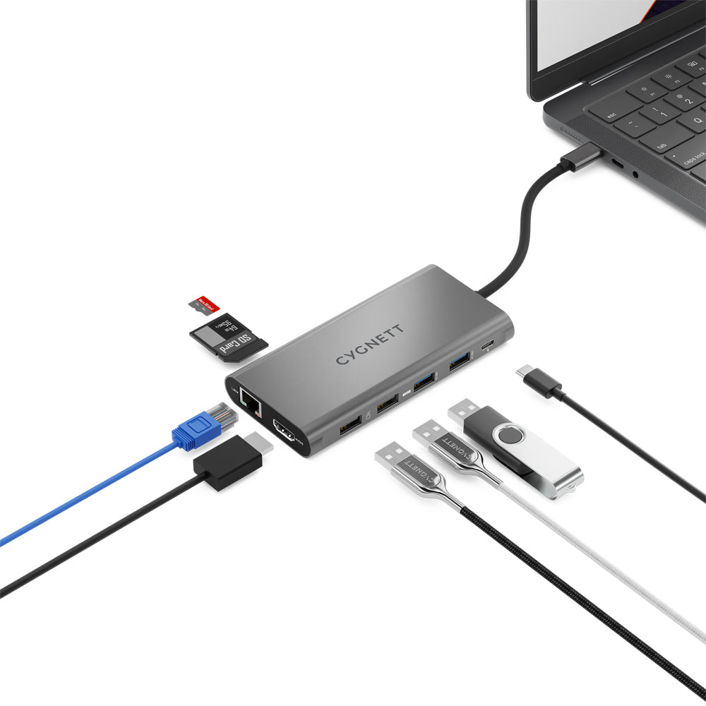 Cygnett 12-in-1 Unite ConnectPlus 100W USB-C Port Hub Triple 4K HDMI Adapter