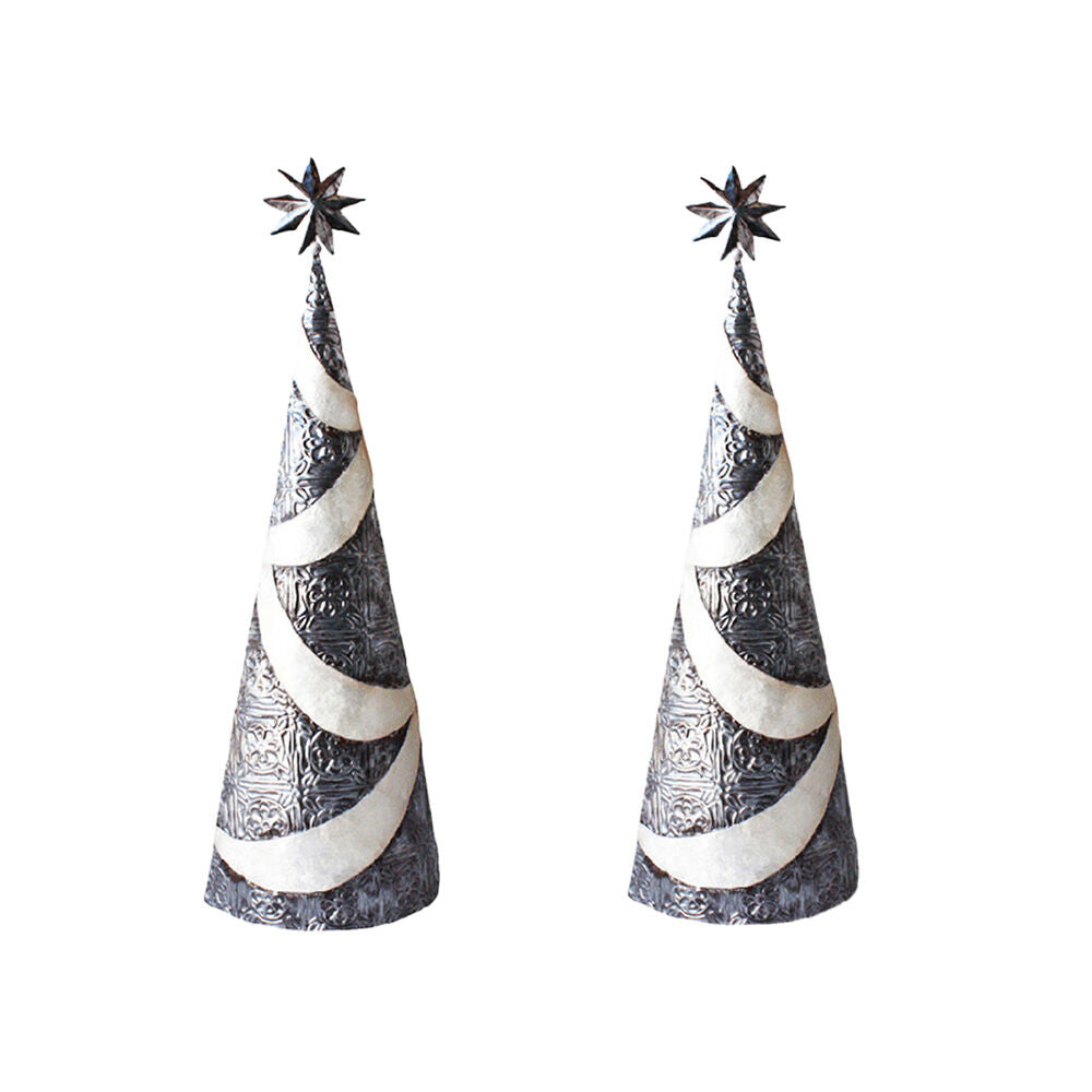2PK Darlin Capiz Shell Cone Christmas Tree Table Decor Topper 47.5x22.5cm