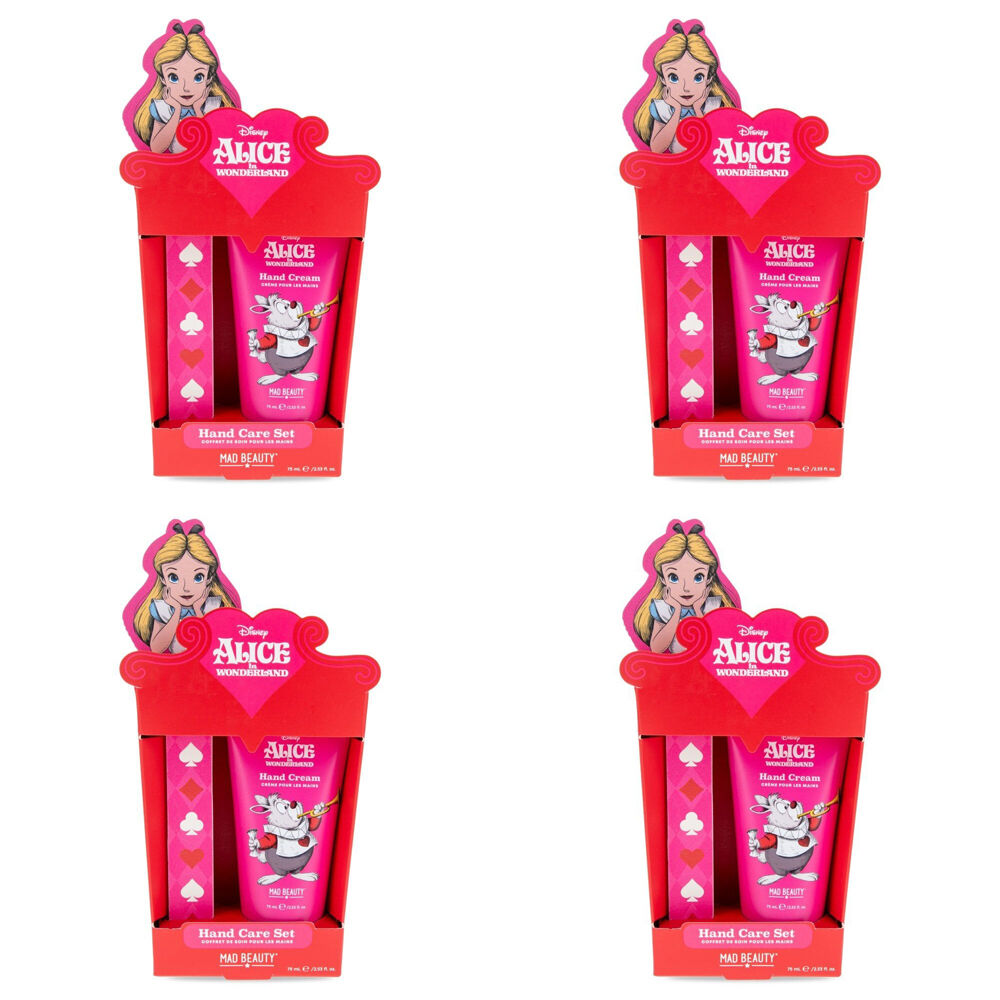 4PK Disney Alice in Wonderland Hand & Nail Care Duo 75ml Red Raspberry/Honeydew
