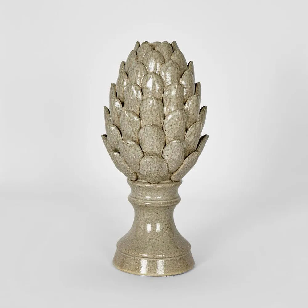Belle Ceramic Artichoke Sculpture Tall 15x32cm - Brown