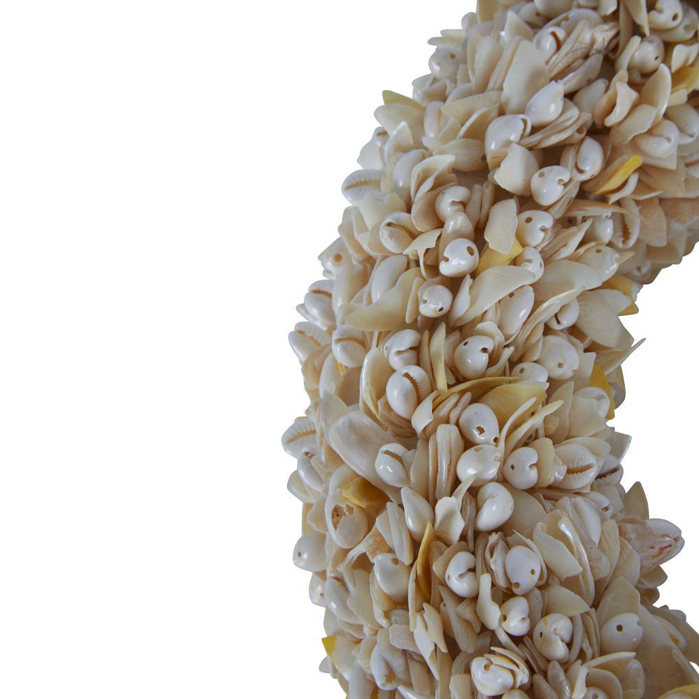 Belle Coastal Shell Wreath Hanging Home Wall Display Decor - Natural