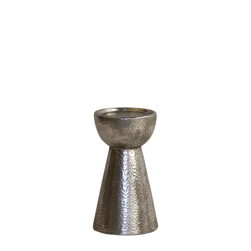 Belle Queenie Stoneware Taper Candle Holder 25cm - Silver