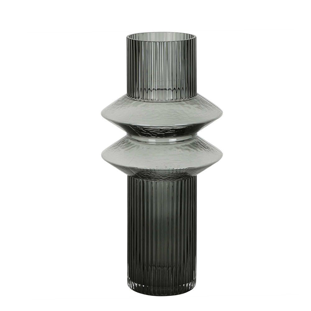 Belle Manhattan Tower Glass Flower Vase Home Decor 40cm - Charcoal