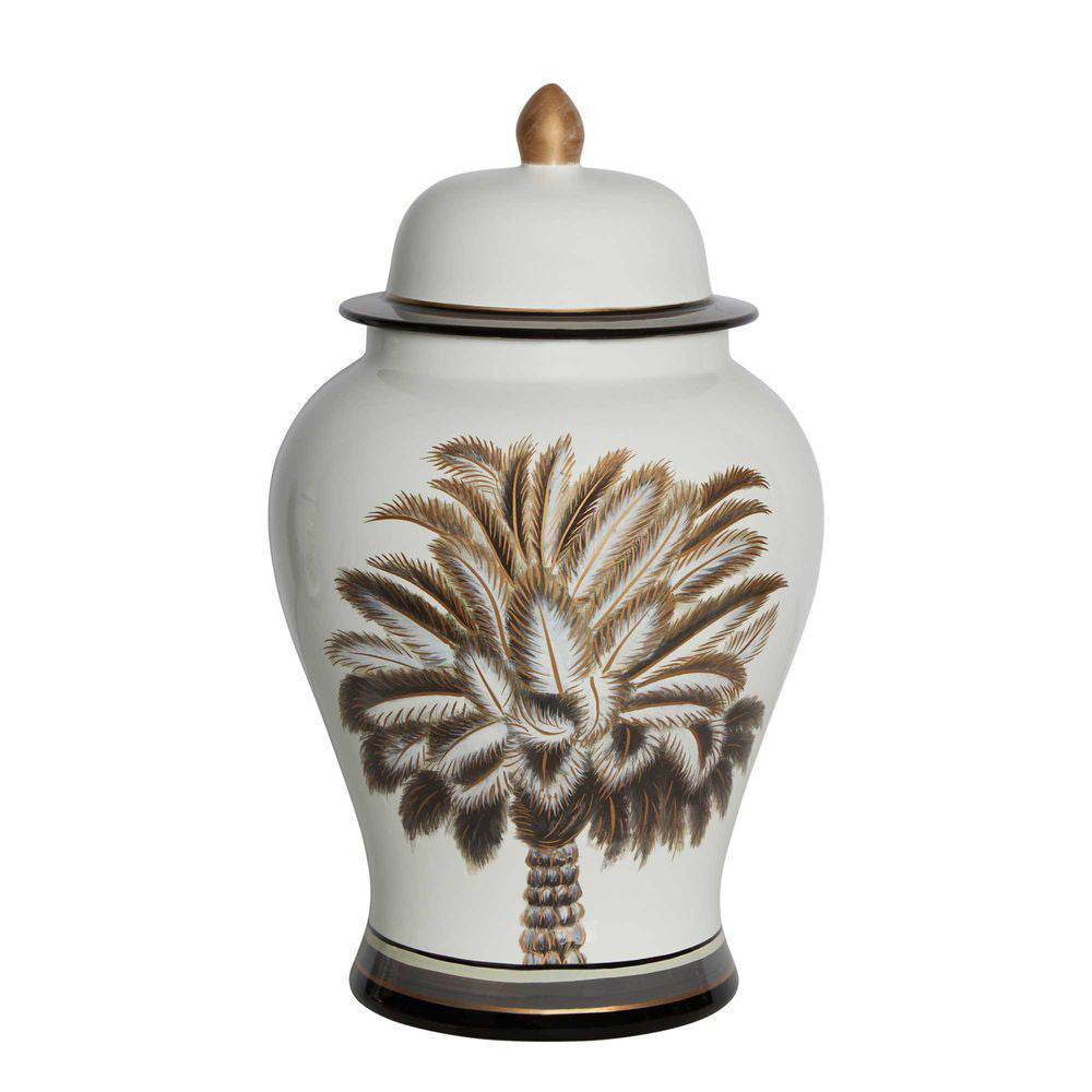 Belle Montane Porcelain Ginger Jar w/ Lid Large 48x26cm - Brown