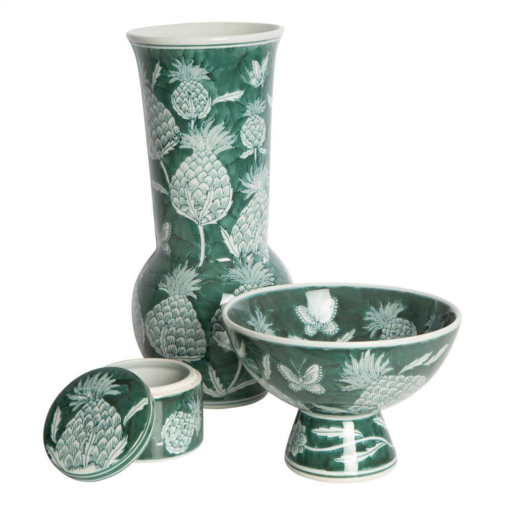 Belle Thistle Porcelain Flower Vase XL 41cm - Green