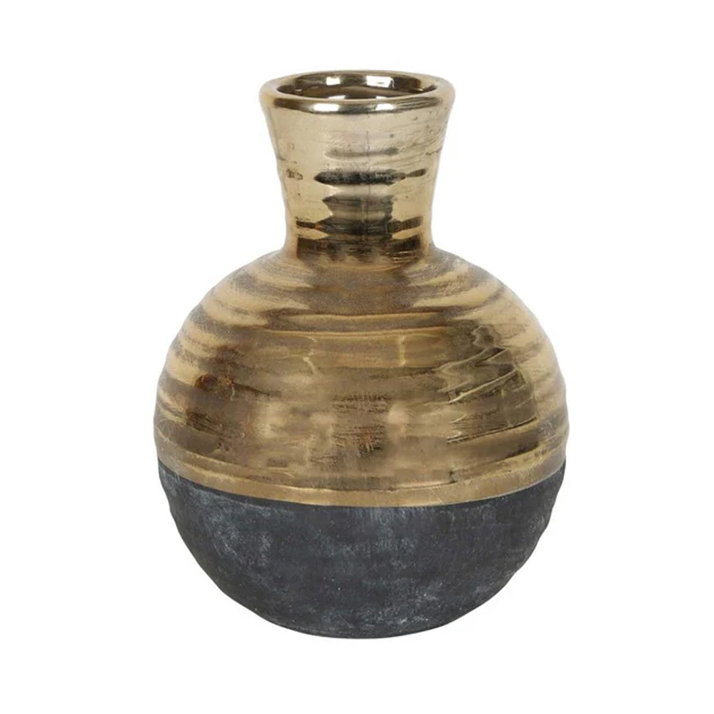 2PK Belle Ganda Stoneware Flower Vase Home Decor Small 23cm - Gold