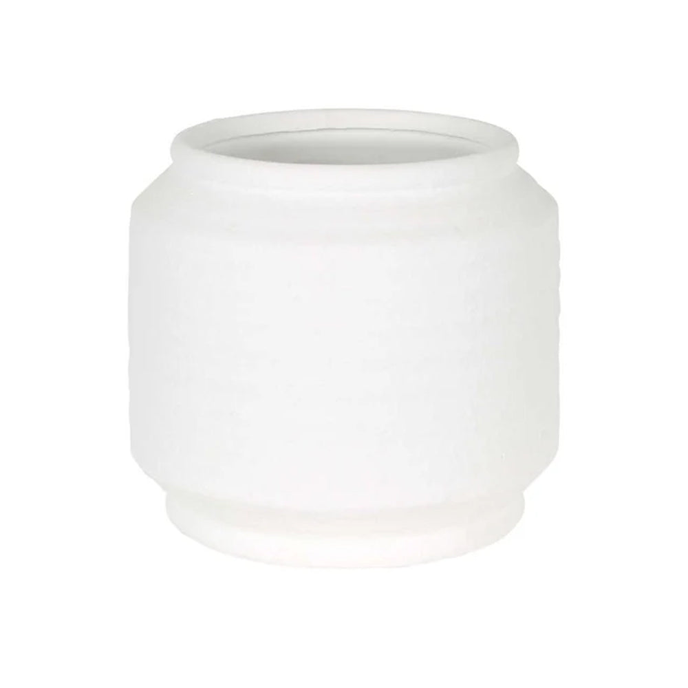 Belle Axsha Flower Terracotta Pot/Planter Medium 24.5cm Home Decor - White