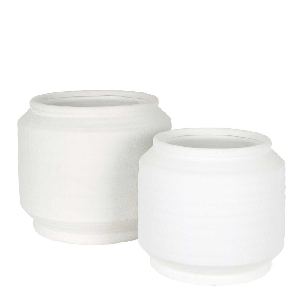 Belle Axsha Flower Terracotta Pot/Planter Medium 24.5cm Home Decor - White