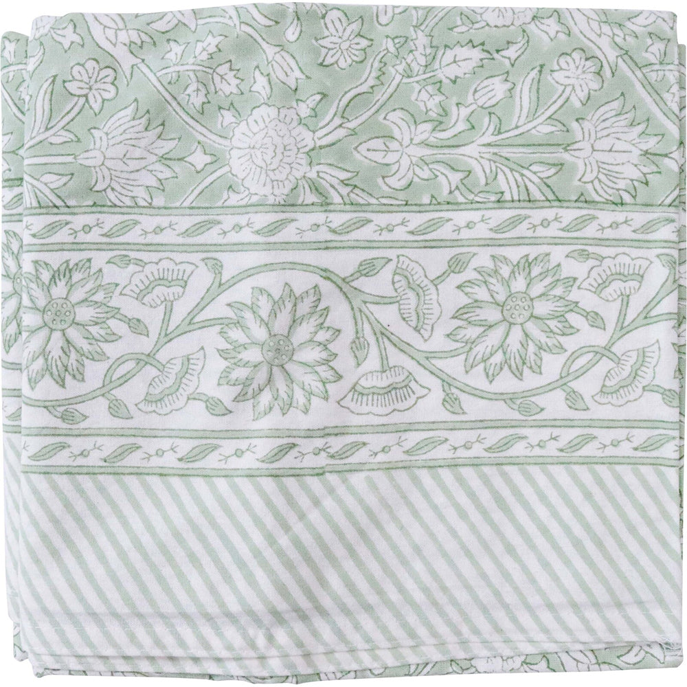 LVD Cotton Floral Tablecloth Dining Table Cover 145x270cm - Green