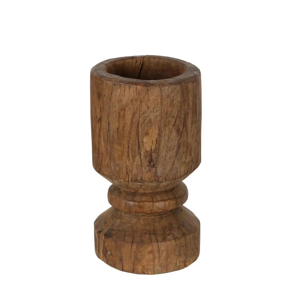 Belle Wooden Okhali Flower Pot/Planter 24cm Home Decor - Natural