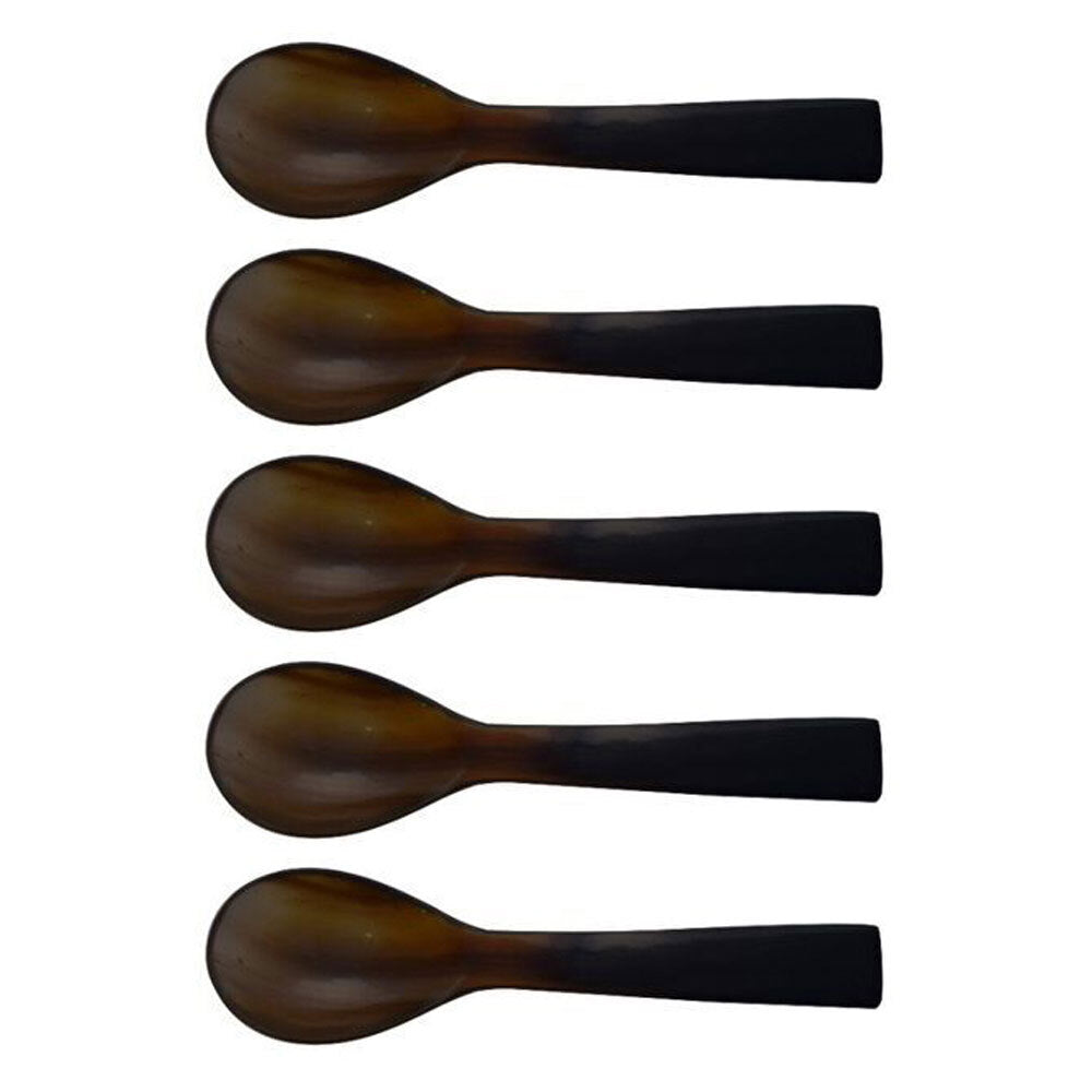 5PK Belle Horn Spoon Kitchen Serving Utensil 6cm Brown