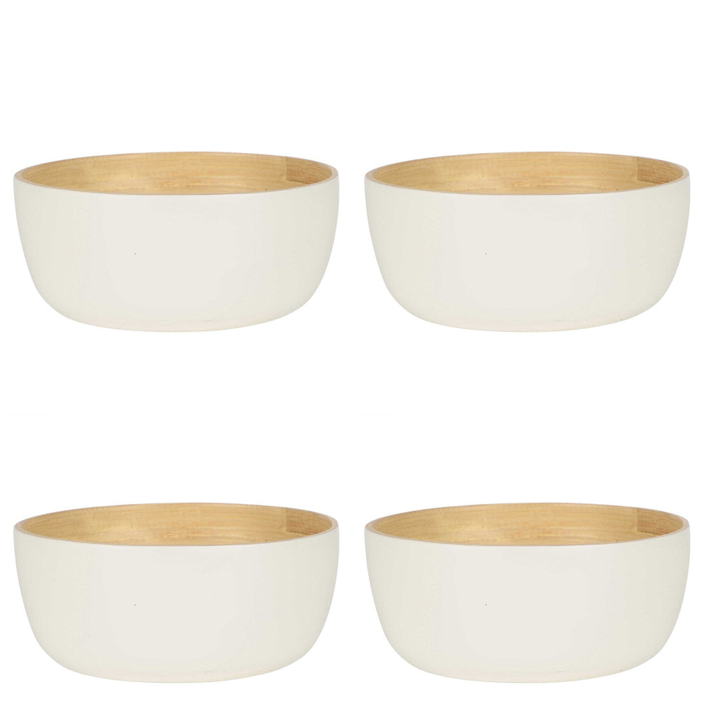 4PK Belle Blana Small Bamboo 15cm Noodle Bowl Round - White