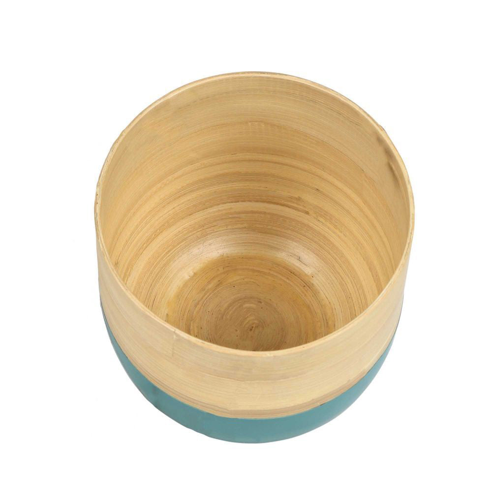 2pc Belle Blana Bamboo Flower Planter Home Decor - Sage