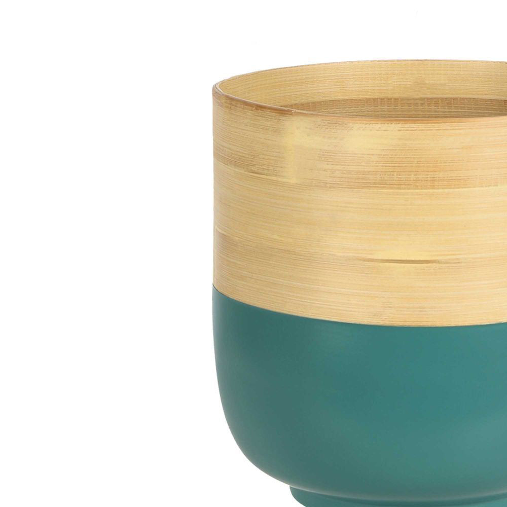 2pc Belle Blana Bamboo Flower Planter Home Decor - Sage