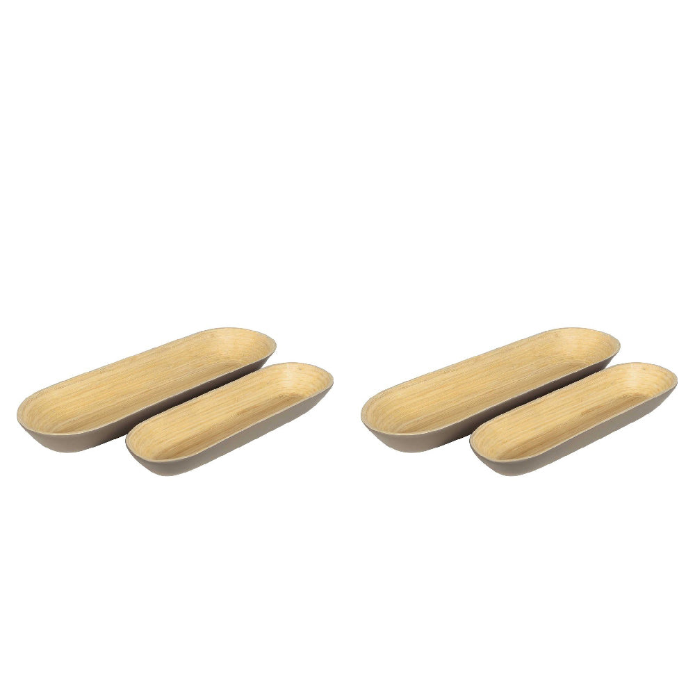 2PK Belle Blana Small Bamboo Platter Kitchen Serveware - Grey