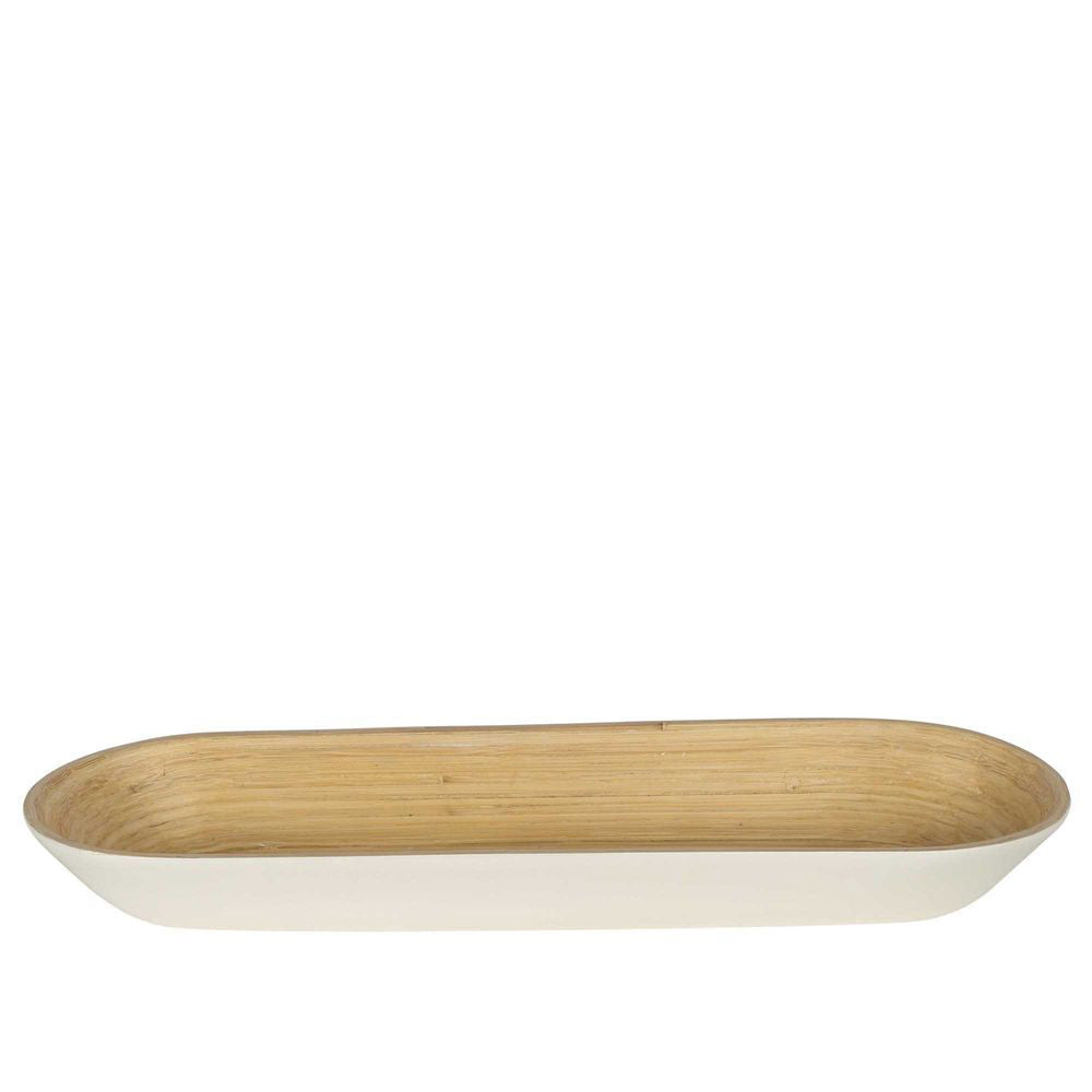2PK Belle Blana Large Bamboo Platter Kitchen Serveware - White