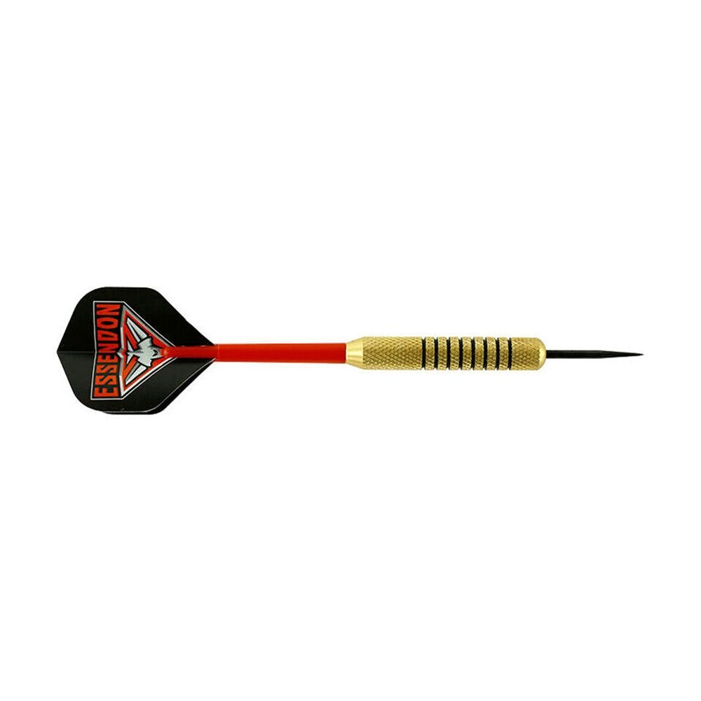 2x 3pc AFL Brass Darts Essendon Bombers Team Design Flights & Shafts In Case