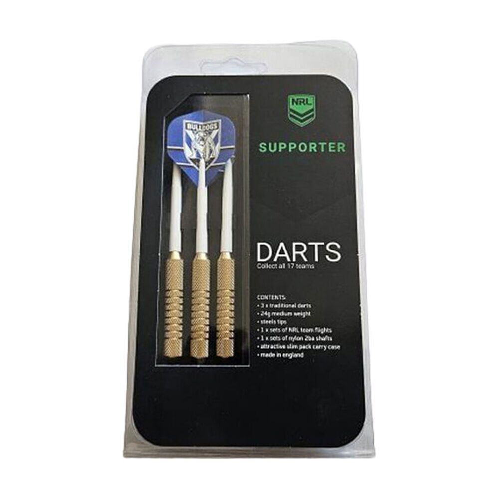 2x 3pc NRL Darts Canterbury Bulldogs Team Design Flights & Shafts Case Included