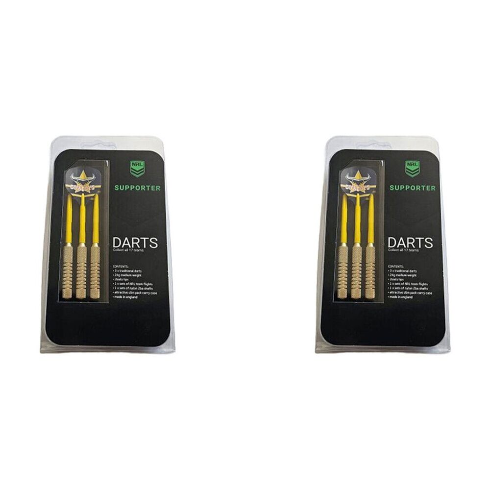 2x 3pc NRL Darts Nth Qld Cowboys Team Design Flights & Shafts Case Included