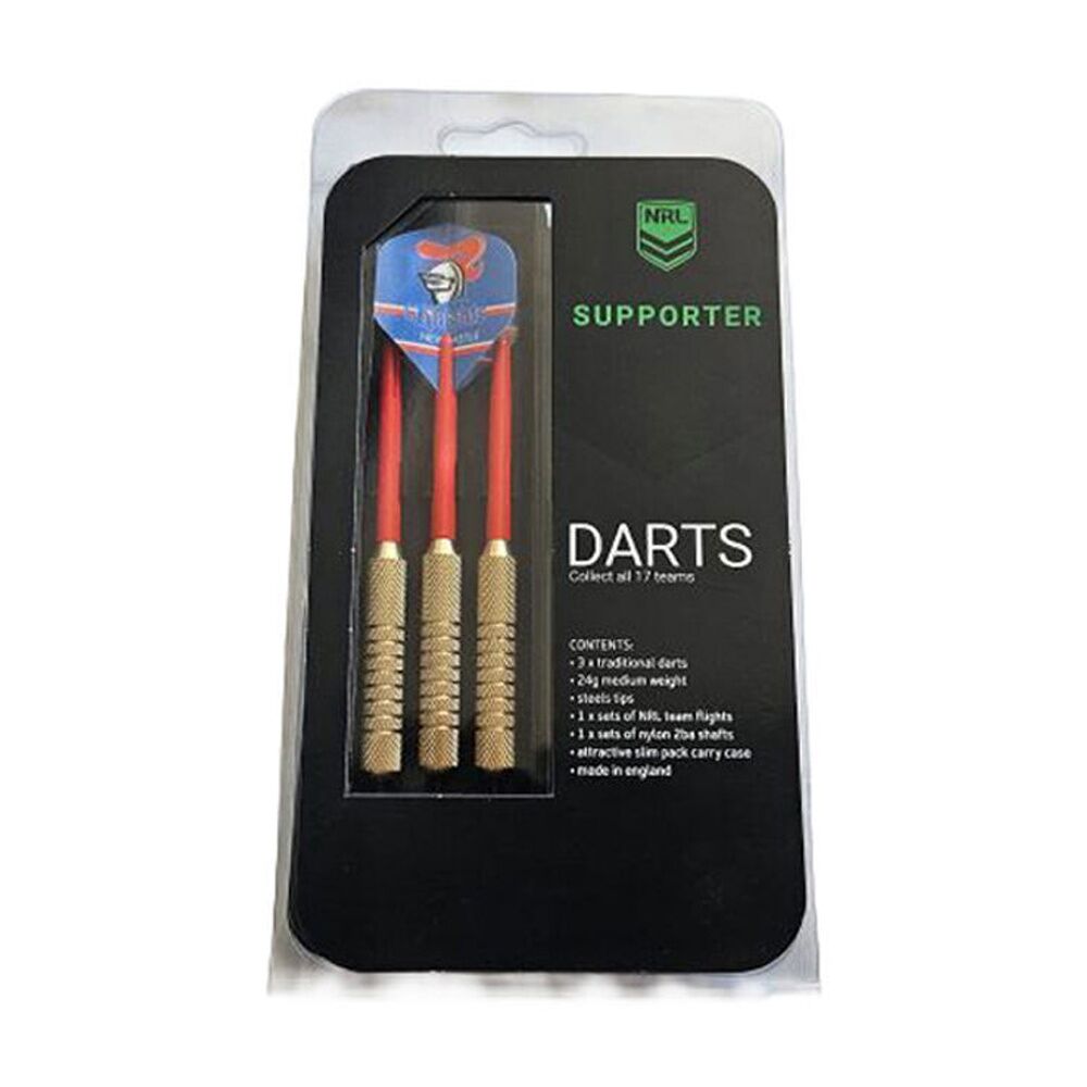 2x 3pc NRL Darts Newcastle Knights Team Design Flights & Shafts Case Included