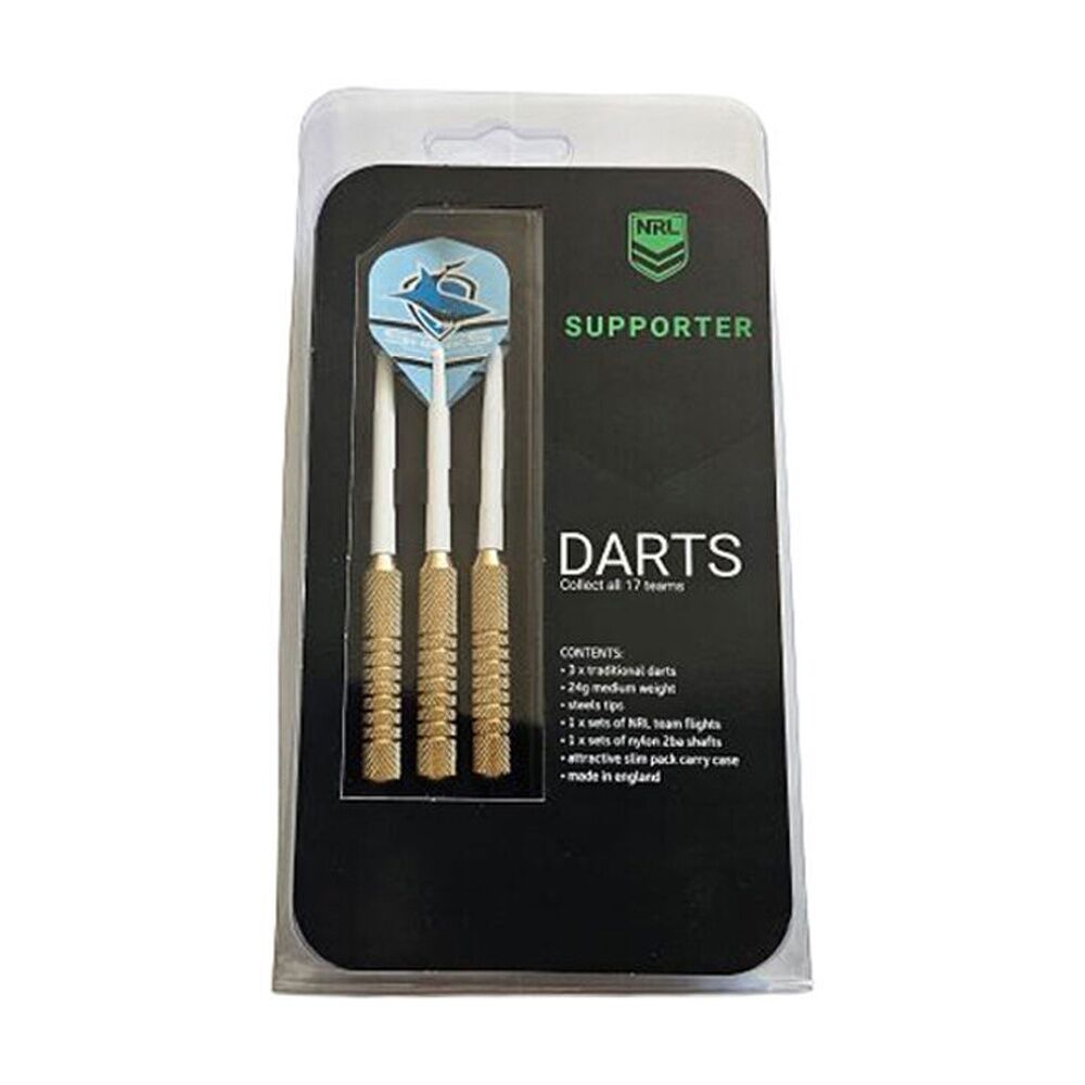 2x 3pc NRL Darts Cronulla Sharks Team Design Flights & Shafts Case Included