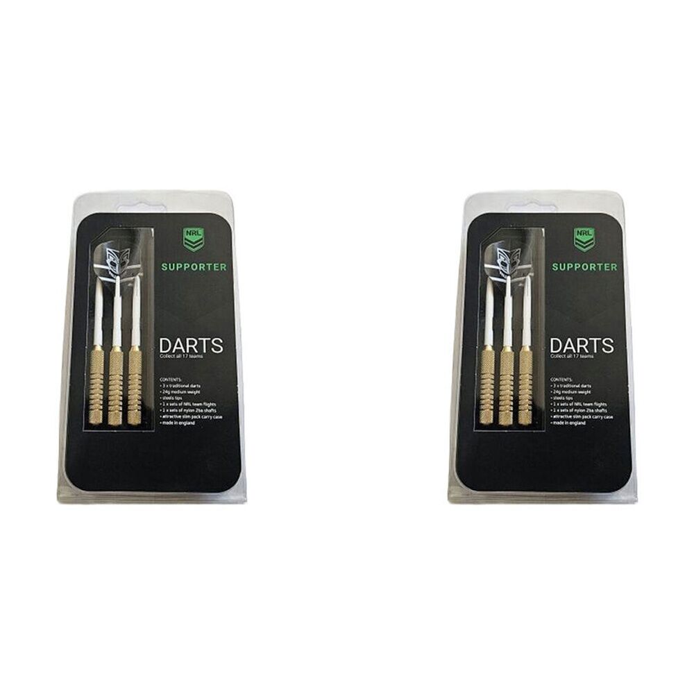 2x 3pc NRL Darts New Zealand Warriors Team Design Flights & Shafts Case Included