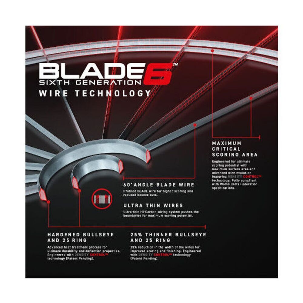 Winmau Blade 6 Ultra Thin 60 Degree Latest Wire Technology Dartboard WB3033