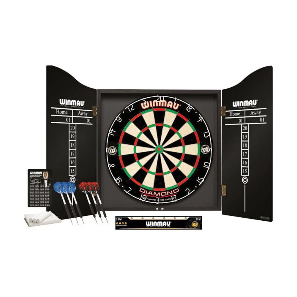 Winmau Pro Dart Set Black PDS Professional NPDS Dartboard with Cabinet