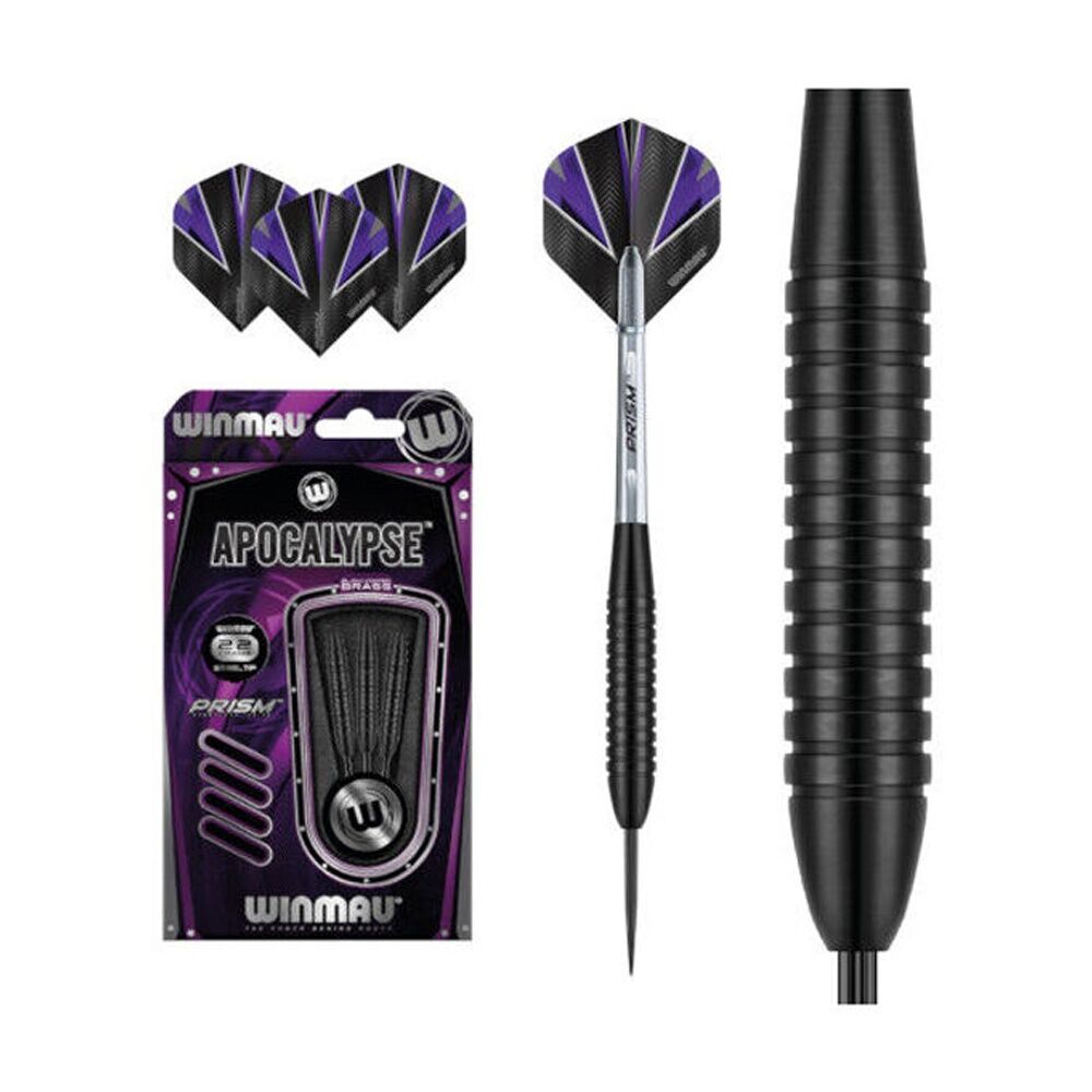 3pc Winmau Apocalypse Black Brass Darts 19 Gram New Design Wd1206 Purple