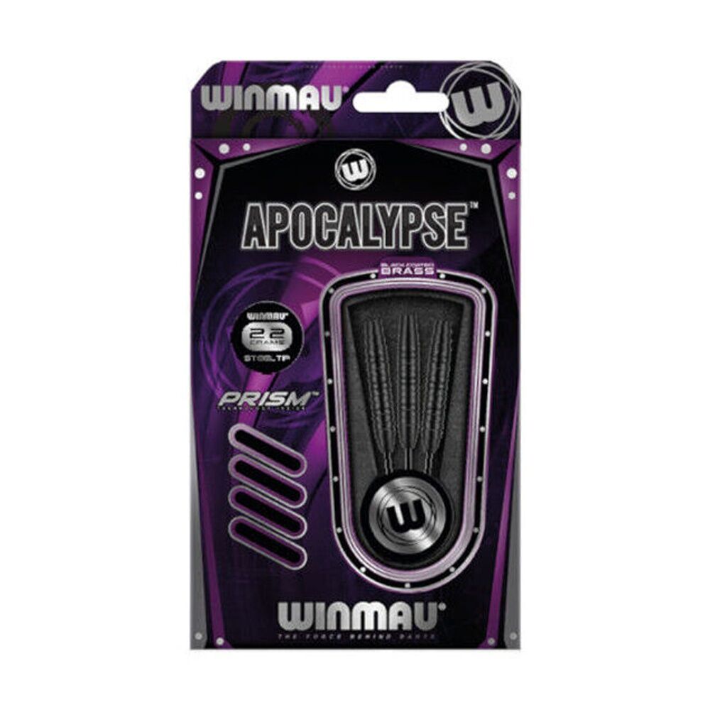 3pc Winmau Apocalypse Black Brass Darts 19 Gram New Design Wd1206 Purple