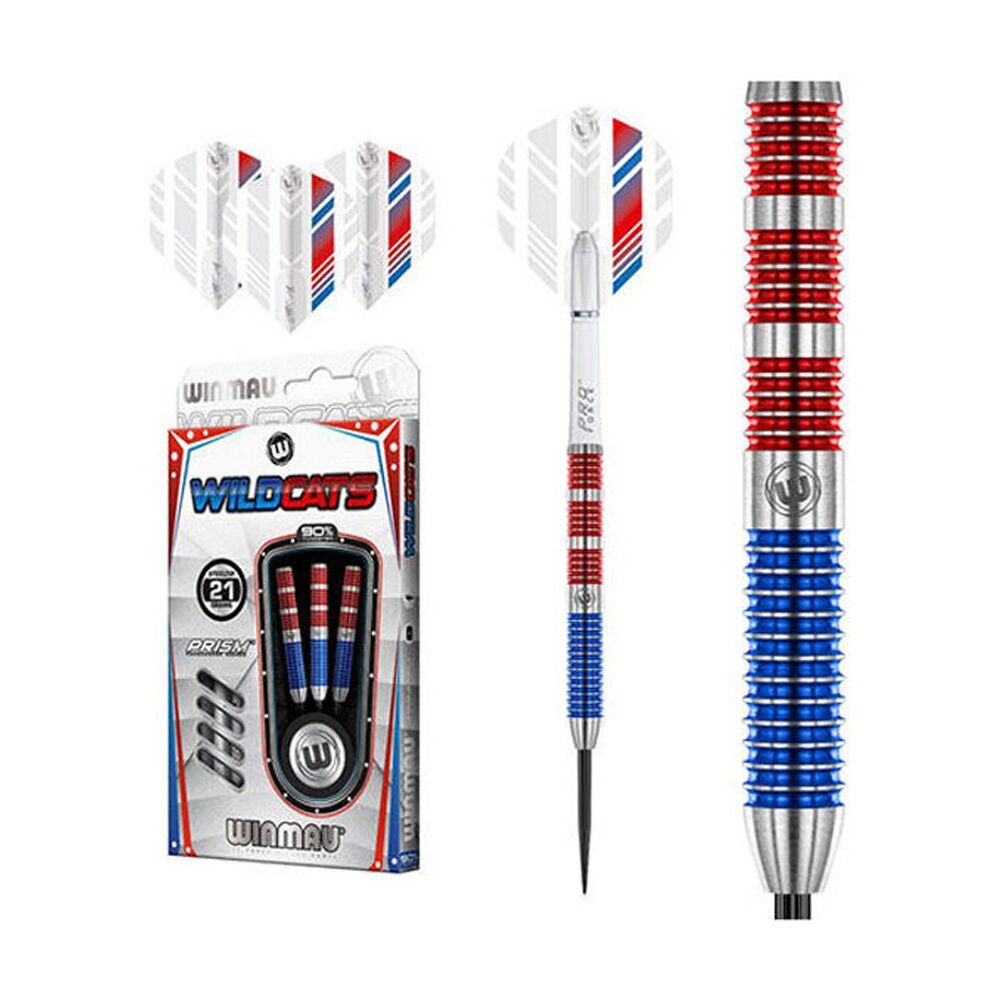 3pc Winmau Wildcats 90% Tungsten Alloy Darts 21 Gram New Design Wd1467 White