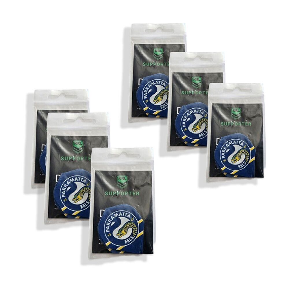 6x 3pc NRL Dart Flights Parramatta Eels Team Design Metronic Pack England Made