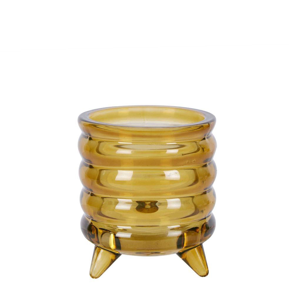6PK Belle Ripple Glass Tealight Holder Small 8cm - Sienna