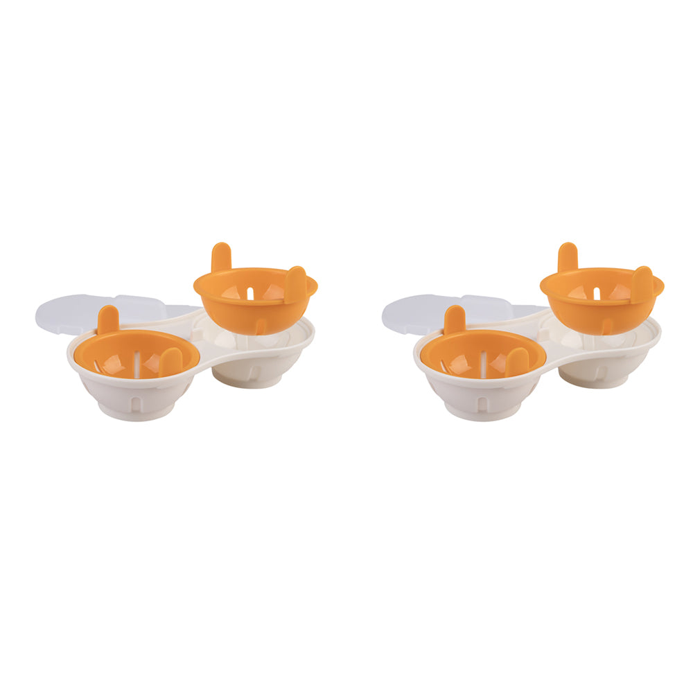 2PK Appetito Microwave Double Egg Poacher Home Kitchen Cooking