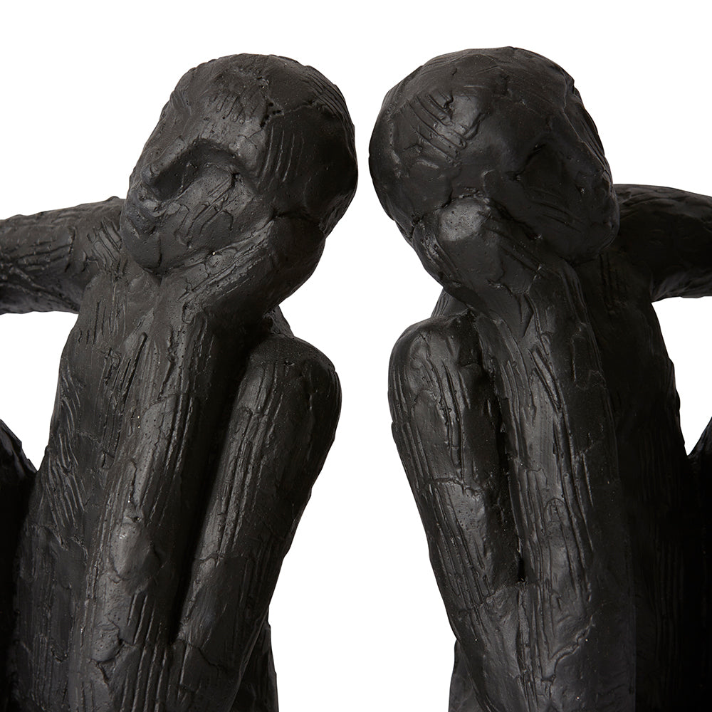 2pc E Style Thinking Man Bookends Set - 14 x 12 x 17cm