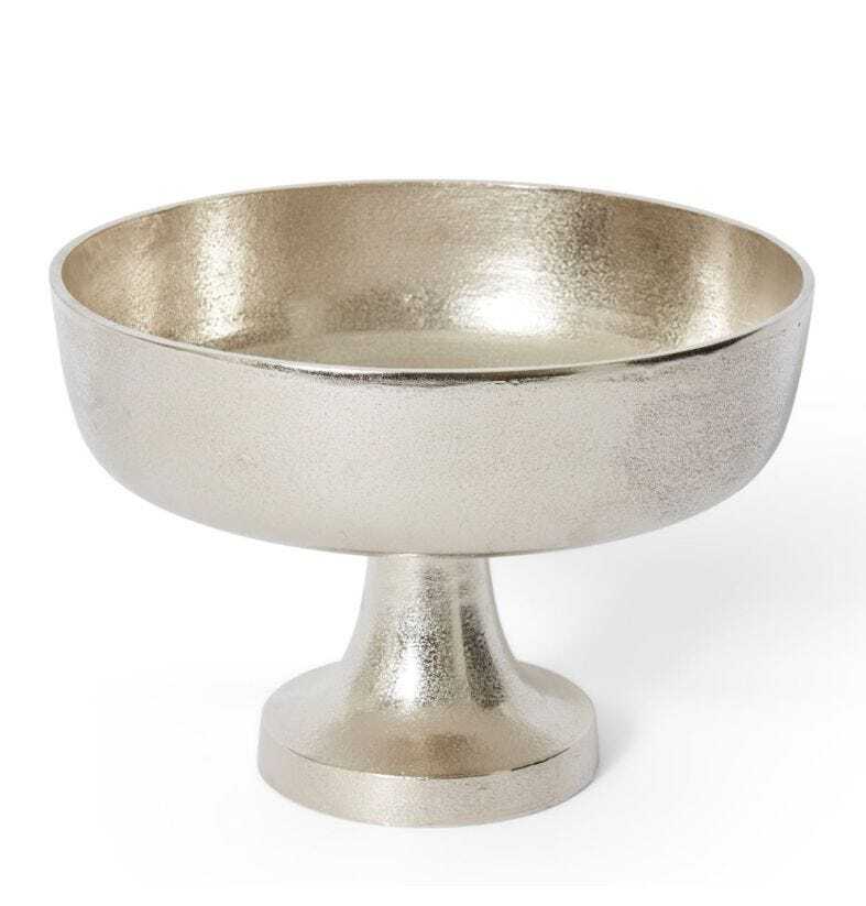 E Style 33cm Aluminium Round Dixson Footed Bowl - Silver