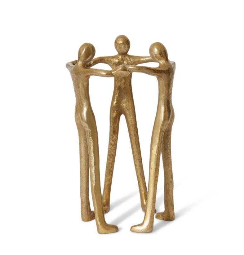 E Style 37cm Aluminium Friendship Sculpture - Antique Gold