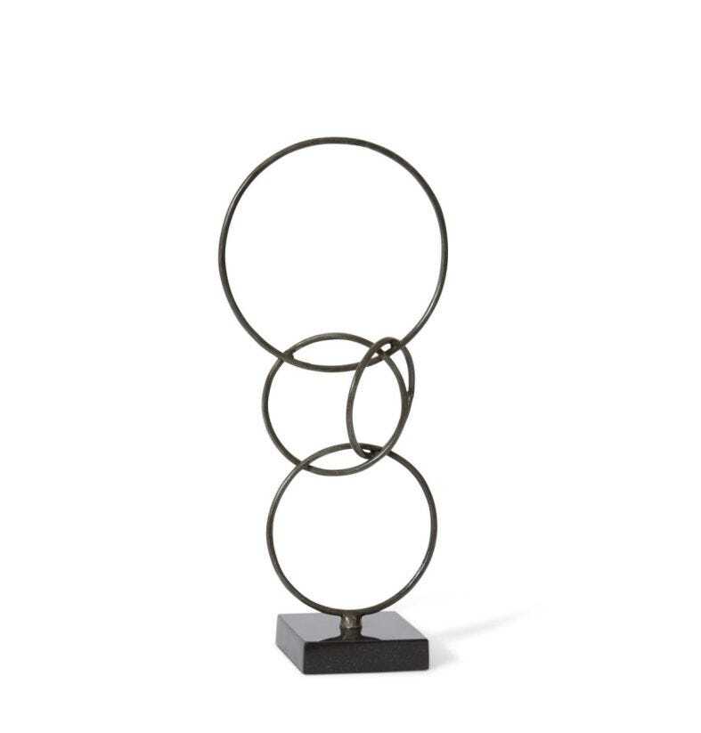 E Style 53cm Iron/Marble Pike Sculpture - Black