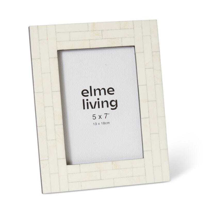 E Style Emerson  Resin/Glass/MDF 5x7" Photo Frame - Cream