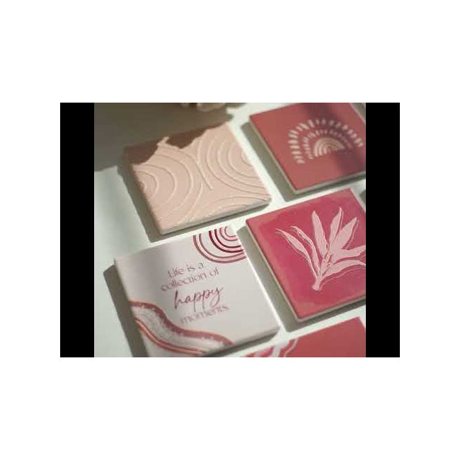 12PK Splosh Desert Dunes 11cm Flower Ceramic Coaster Square