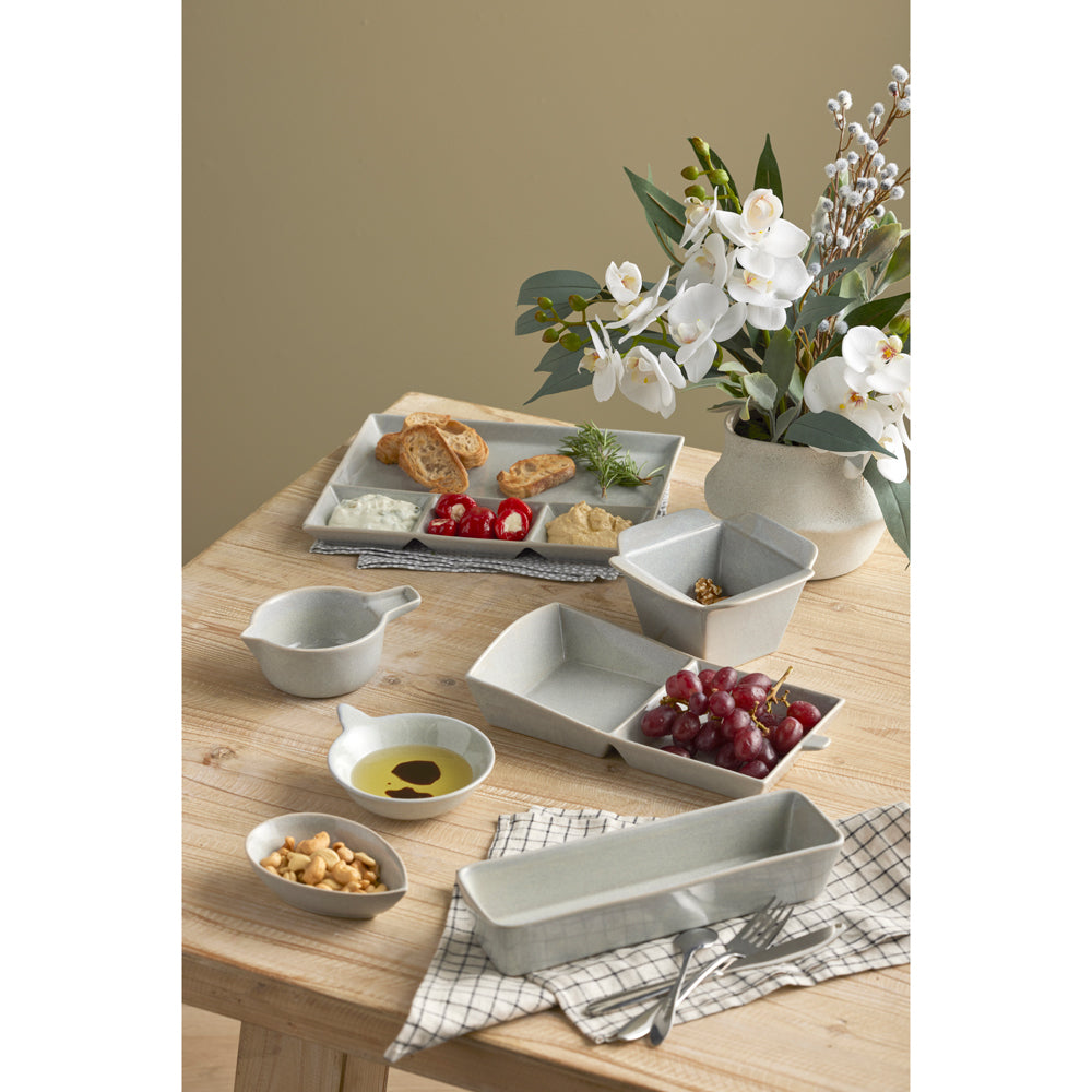 6PK Davis & Waddell Nori Porcelain Shallow Bowl 14cm/100ml - Light Grey