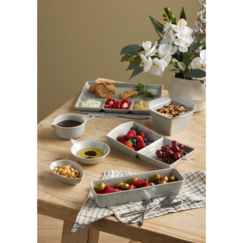 6PK Davis & Waddell Nori Porcelain Shallow Bowl 14cm/100ml - Light Grey