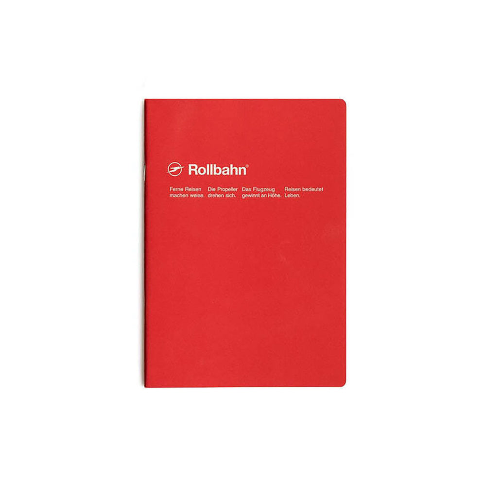4PK Delfonics Rollbahn Slim Notebook A5 Grid Journal - Red