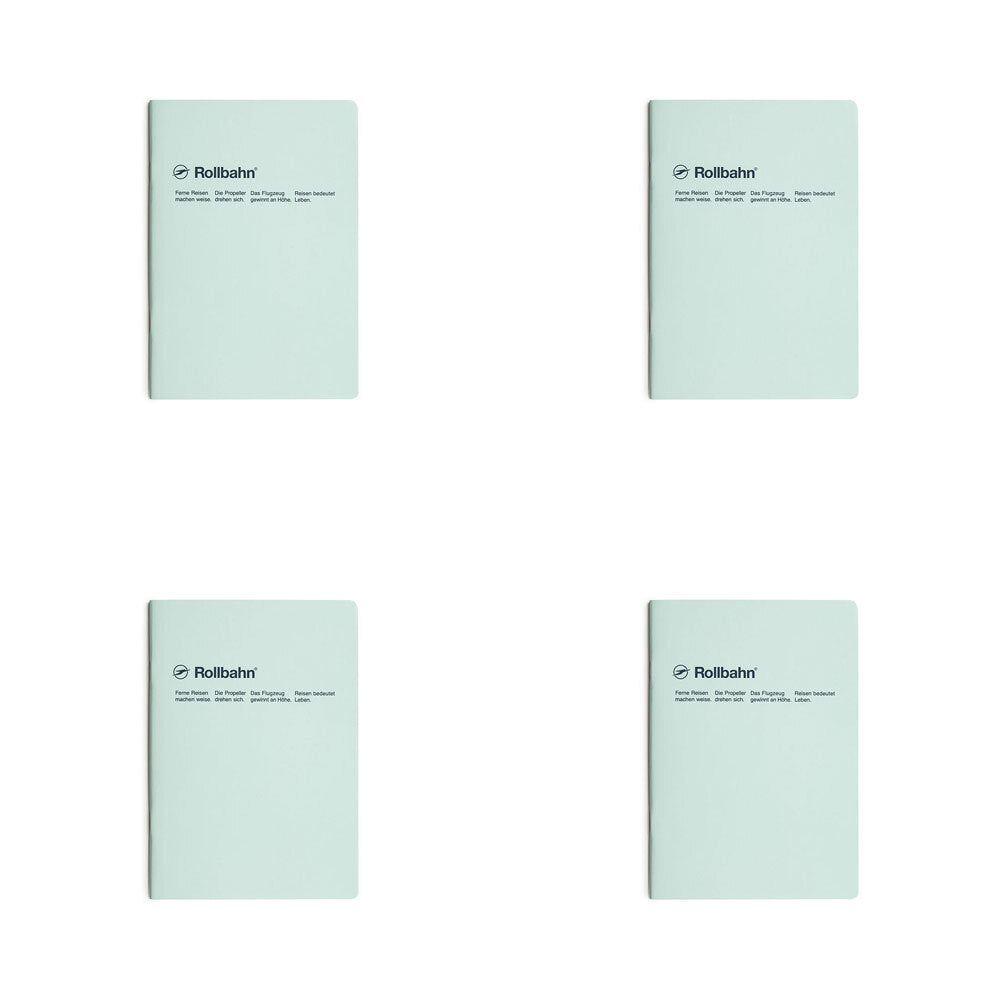 4PK Delfonics Rollbahn Slim Notebook A5 Grid Journal - Light Blue